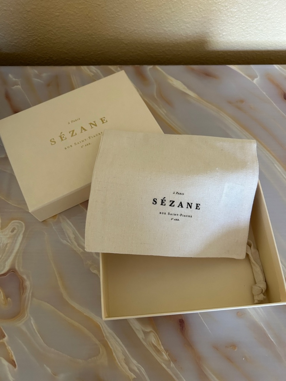 Sézane Canvas Dust Bag with Box